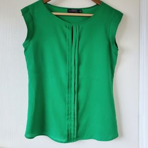 Pleated Green Blouse